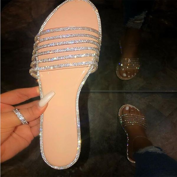 women summer bling crystal slippers woman transparent flat soft jelly shoes female flip flops outdoor ladies slides 2020 hot, Black
women summer bling crystal slippers woman transparent flat soft jelly shoes female flip flops outdoor ladies slides 2020 hot, Black