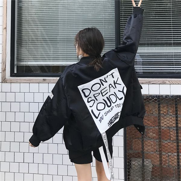 female jacket europen letter printed big size ribbons bomber jacket student patch loosen bf coat harajuku oversize women coat, Black;brown
female jacket europen letter printed big size ribbons bomber jacket student patch loosen bf coat harajuku oversize women coat, Black;brown