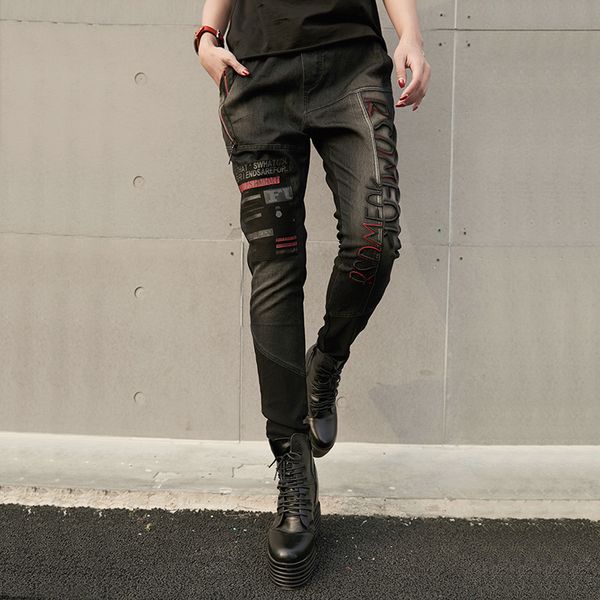 #2233 vintage korean black jeans for women streetwear mid waist elastic leeter pockets slim retro denim pants ladies autumn, Blue
#2233 vintage korean black jeans for women streetwear mid waist elastic leeter pockets slim retro denim pants ladies autumn, Blue