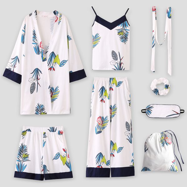 women's sleepwear summer autumn winter 7 pieces set 100% cotton elegant women pajamas shorts long sleeve elastic waist pants lounge rob, Black;red
women's sleepwear summer autumn winter 7 pieces set 100% cotton elegant women pajamas shorts long sleeve elastic waist pants lounge rob, Black;red