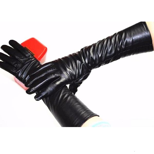 38 cm long leather gloves straight style sheepskin gloves velvet lining warm autumn and winter outdoor cold y191112, Blue;gray
38 cm long leather gloves straight style sheepskin gloves velvet lining warm autumn and winter outdoor cold y191112, Blue;gray