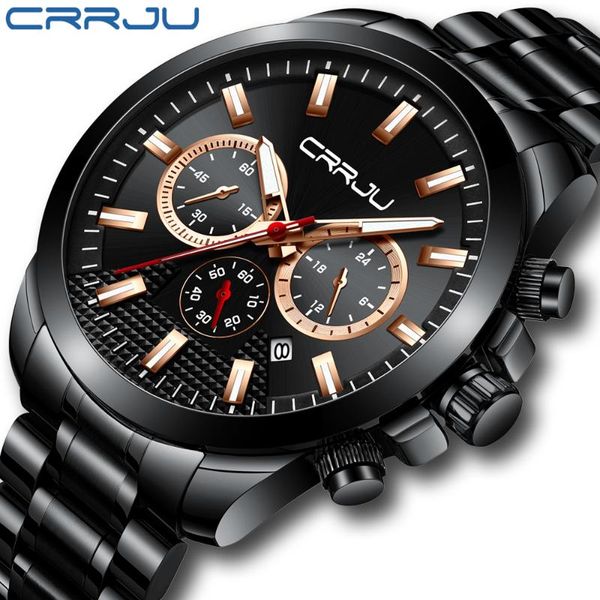 relogio masculino crrju new sport chronograph men watch full steel quartz clock waterproof big dial watch men, Slivery;brown
relogio masculino crrju new sport chronograph men watch full steel quartz clock waterproof big dial watch men, Slivery;brown