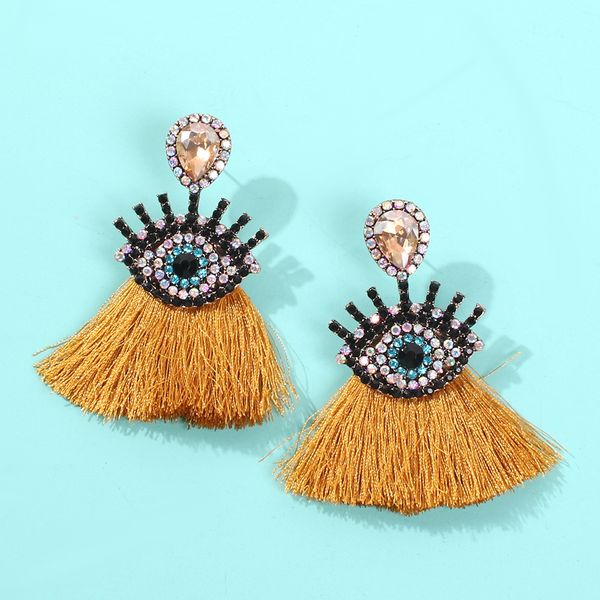 bohemian style new tassel earrings european and american creative fashion fashion devils eye diamond stud earrings, Golden
bohemian style new tassel earrings european and american creative fashion fashion devils eye diamond stud earrings, Golden