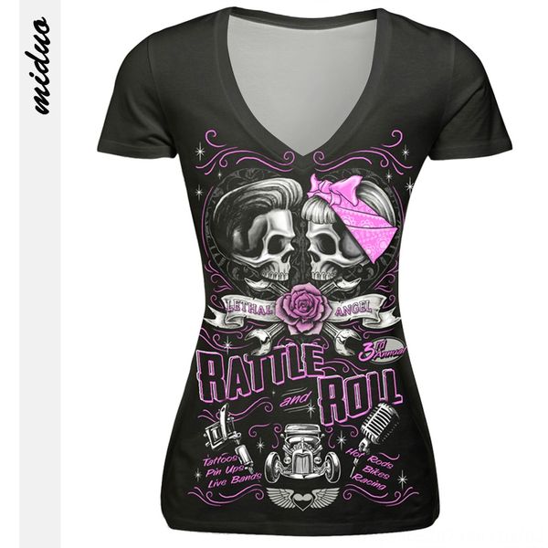 skull 3d printing v-neck women's t-shirt slim digital t-shirt digital short sleeve top, White
skull 3d printing v-neck women's t-shirt slim digital t-shirt digital short sleeve top, White