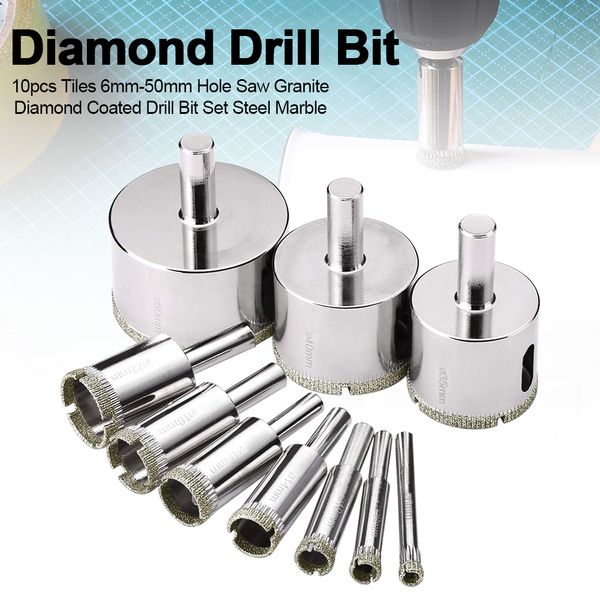 10pcs glass diamond coated cutter tiles hollowed porcelain opener drill bit set steel granite 6mm-50mm ceramic hole saw tools
10pcs glass diamond coated cutter tiles hollowed porcelain opener drill bit set steel granite 6mm-50mm ceramic hole saw tools