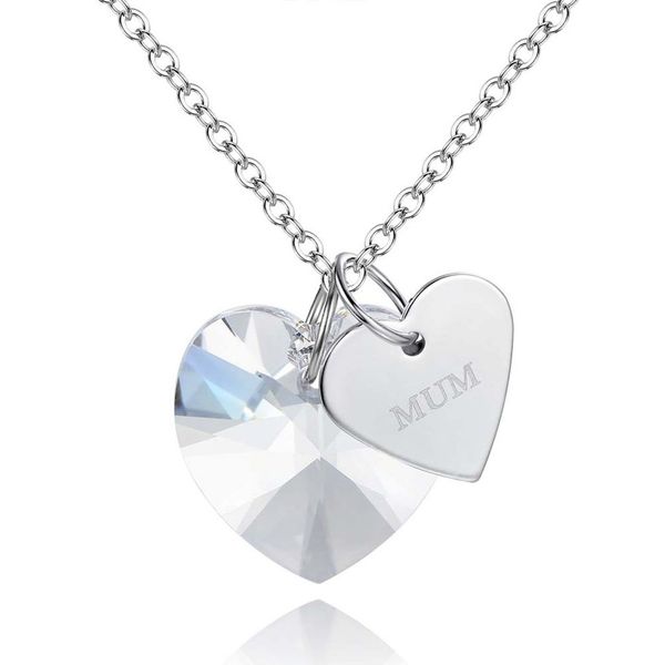 necklace with crystal heart-shaped pendant pretty jewelry present surprise, Silver
necklace with crystal heart-shaped pendant pretty jewelry present surprise, Silver
