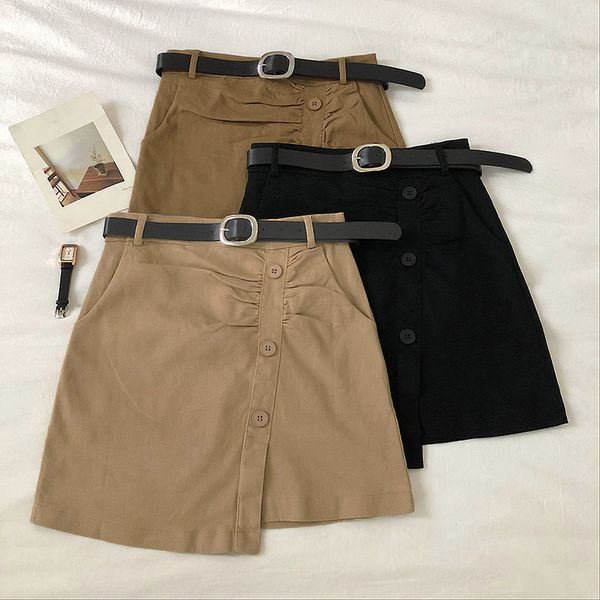 skirts single-breasted irregular skirt 2021 early spring korean version of the simple and solid color wild anti-lighting with belt, Black
skirts single-breasted irregular skirt 2021 early spring korean version of the simple and solid color wild anti-lighting with belt, Black