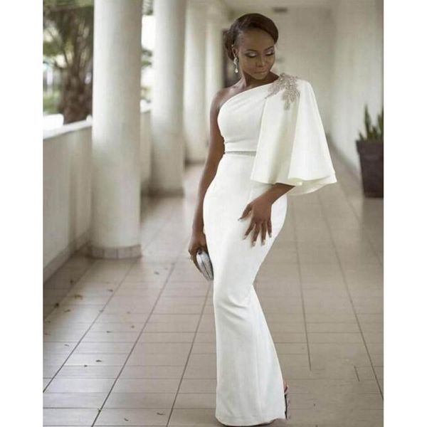 elegant white african prom dresses long one shoulder mermaid ruffles floor length african black girls formal evening dress cp575, White;black
elegant white african prom dresses long one shoulder mermaid ruffles floor length african black girls formal evening dress cp575, White;black
