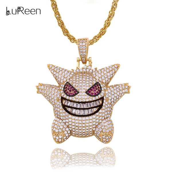LuReen Gold/Silver Mask Gengar Pendant Necklace 24Inch Hip Hop Iced Out Pendant for Men Women Jewelry Gfit
LuReen Gold/Silver Mask Gengar Pendant Necklace 24Inch Hip Hop Iced Out Pendant for Men Women Jewelry Gfit