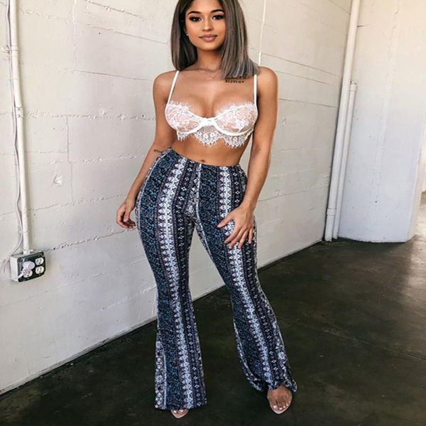 vintage print stretch flared pants women spring summer fashion casual high waist bell bottom trousers, Black;white
vintage print stretch flared pants women spring summer fashion casual high waist bell bottom trousers, Black;white