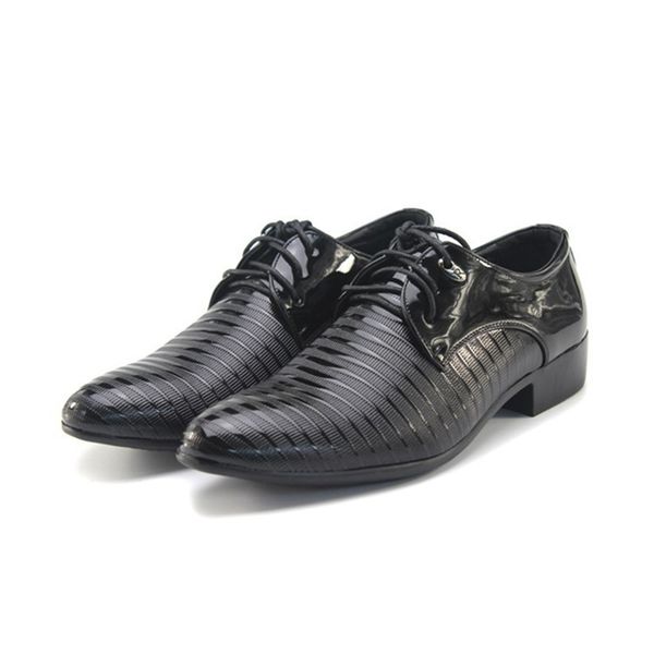 black striped shiny leather shoes for men lace-up slip on wedding men's shoes fashion large size dress
black striped shiny leather shoes for men lace-up slip on wedding men's shoes fashion large size dress