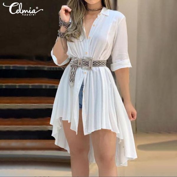 women's blouses & shirts celmia women long white blouse 2021 summer asymmetrical tunic lapel neck pleated shirt solid female casual bl
women's blouses & shirts celmia women long white blouse 2021 summer asymmetrical tunic lapel neck pleated shirt solid female casual bl