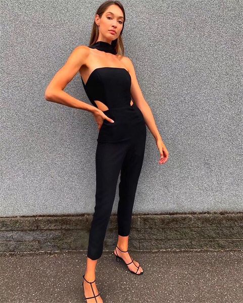 2019 summer bodycon offer shoulder women black jumpsuits, Black;white 
2019 summer bodycon offer shoulder women black jumpsuits, Black;white