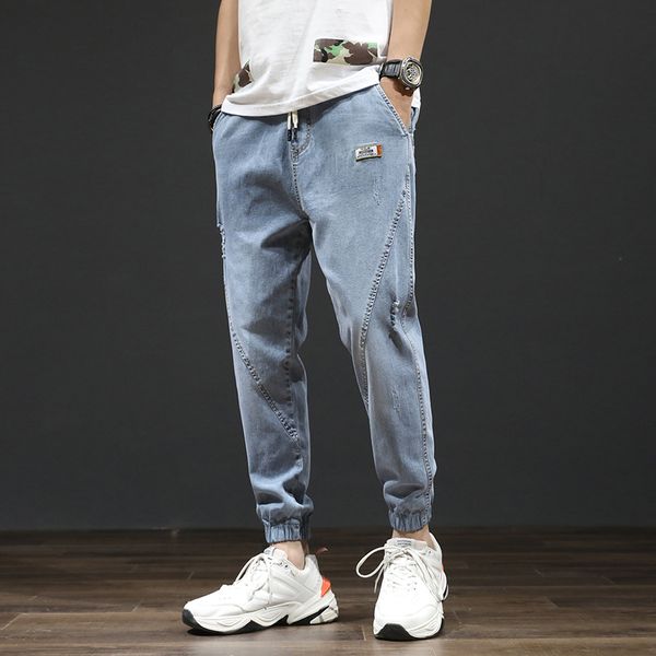 spring / summer 2020 new legged pants korean trend loose and versatile elastic legged harlem jeans men's fashion brand, Blue
spring / summer 2020 new legged pants korean trend loose and versatile elastic legged harlem jeans men's fashion brand, Blue