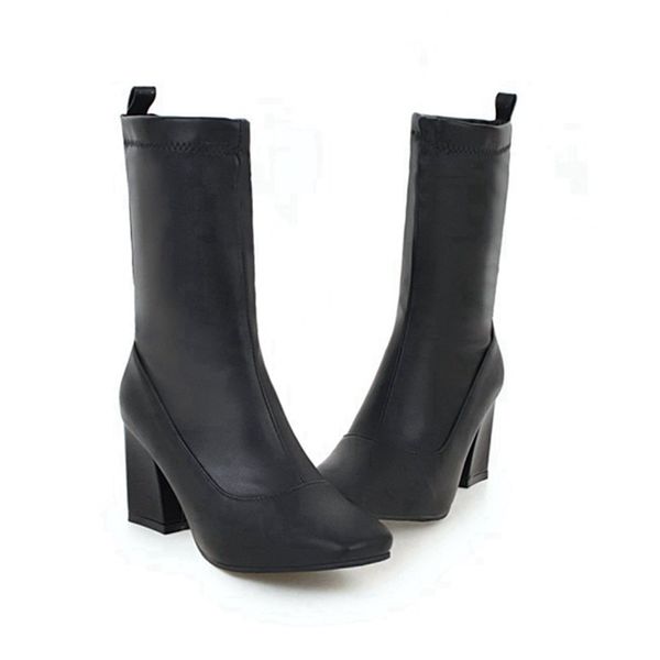 reave cat winter ankle boots square toe thick high heel slip on shoes women botas feminino mujer pu leather black white a1324
reave cat winter ankle boots square toe thick high heel slip on shoes women botas feminino mujer pu leather black white a1324