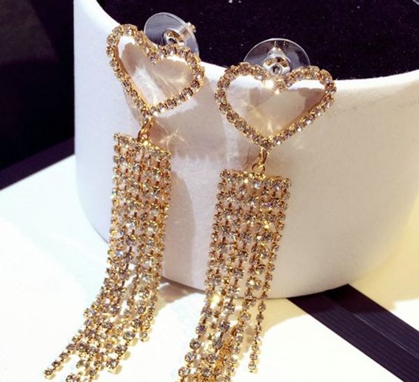 wholesale- new trendy fashion luxury designer full diamond rhinstone cute heart tassel stud earrings for woman girls, Golden;silver
wholesale- new trendy fashion luxury designer full diamond rhinstone cute heart tassel stud earrings for woman girls, Golden;silver