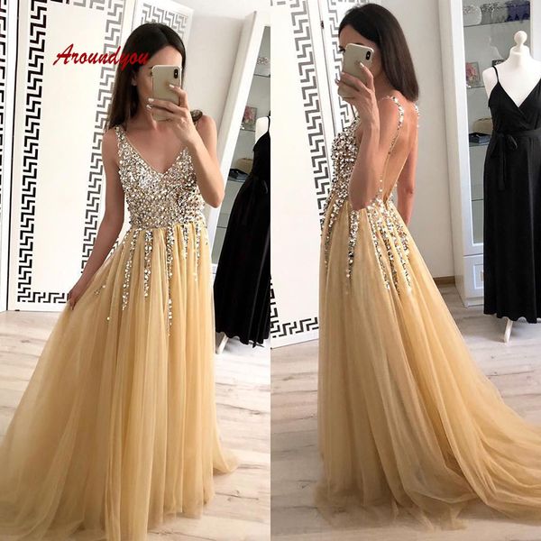 champagne long evening dresses party luxury backless a line plus size women ladies prom formal dresses evening gown, White;black
champagne long evening dresses party luxury backless a line plus size women ladies prom formal dresses evening gown, White;black
