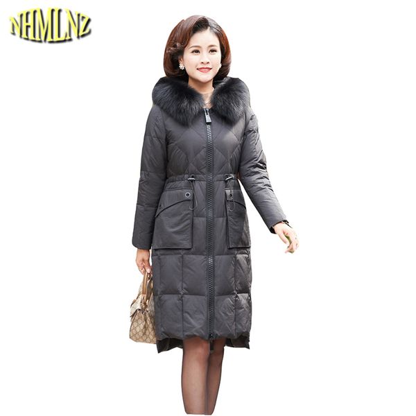 new fashion warm hooded middle-aged fur collar white duck down loose women down coat winter women coat lh373, Black
new fashion warm hooded middle-aged fur collar white duck down loose women down coat winter women coat lh373, Black