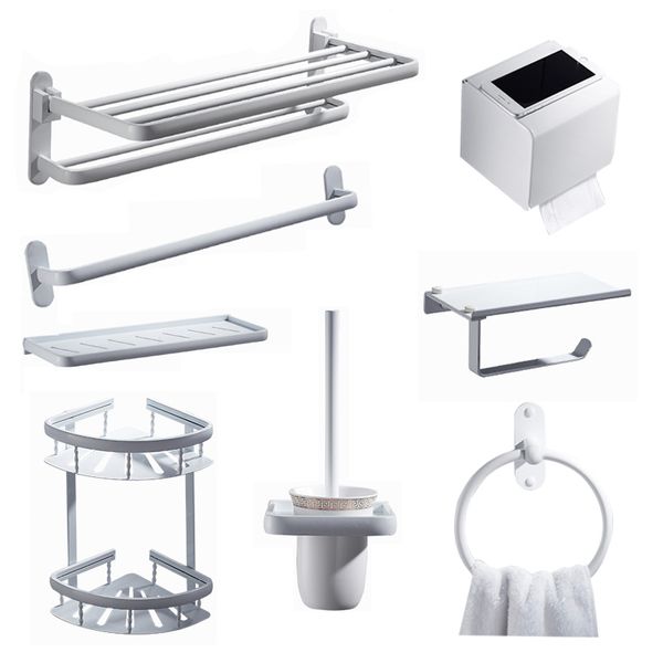 space aluminum white towel ring nordic style five row hook toilet paper towel holder tissue box bathroom hardware kit
space aluminum white towel ring nordic style five row hook toilet paper towel holder tissue box bathroom hardware kit