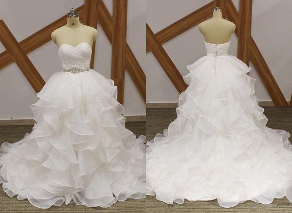 bling crystal ribbon wedding dresses gown ruffles organza sweetheart pleated court train a line plus size gowns summer, White
bling crystal ribbon wedding dresses gown ruffles organza sweetheart pleated court train a line plus size gowns summer, White