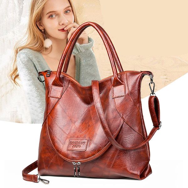 ladies shoulder bag 2020 new women's bag stitching soft leather messenger large capacity fashion simple travel handbag
ladies shoulder bag 2020 new women's bag stitching soft leather messenger large capacity fashion simple travel handbag