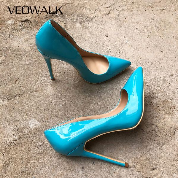 veowalk sky blue women stiletto high heels fashion ladies pointed toe patent leather pump shoes 8//12cm costomize accept, Black
veowalk sky blue women stiletto high heels fashion ladies pointed toe patent leather pump shoes 8//12cm costomize accept, Black