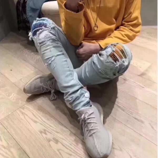 19fw luxury european splice washed hollow jeans high street retro fashion trousers women men's designer jeans hfyykz001, Blue
19fw luxury european splice washed hollow jeans high street retro fashion trousers women men's designer jeans hfyykz001, Blue