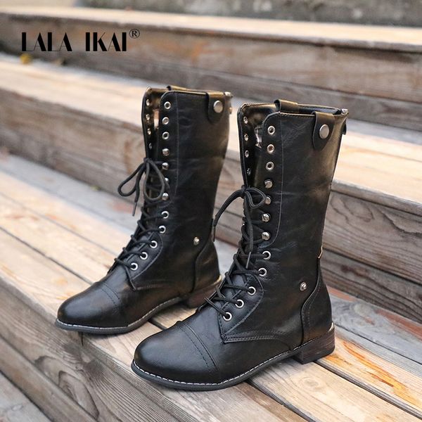 lala ikai women winter cross-tied ankle boots pu leather lace-up plus size shoes female waterproof plaid riding boots xwa5993-4, Black
lala ikai women winter cross-tied ankle boots pu leather lace-up plus size shoes female waterproof plaid riding boots xwa5993-4, Black
