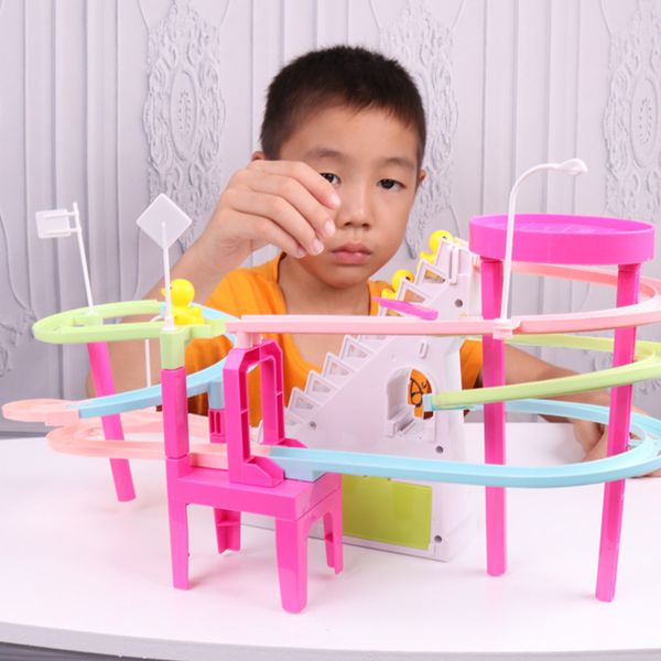 little yellow duck educational learning electric light music amusement electric climb stairs track toys for children
little yellow duck educational learning electric light music amusement electric climb stairs track toys for children