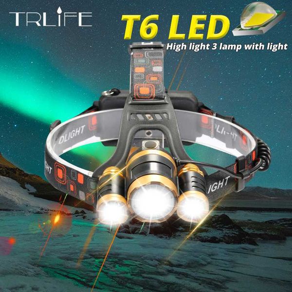 Led Headlight 3 X Xml T6 Led Head Lamp Headlamp Choose Battery Charger For Camping/hunting/fishing