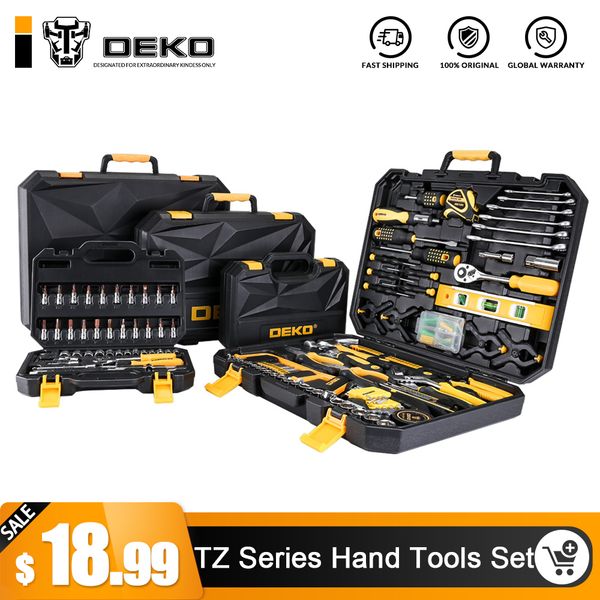 deko hand tool set general household hand tool kit with plastic toolbox storage case socket wrench screwdriver knife
deko hand tool set general household hand tool kit with plastic toolbox storage case socket wrench screwdriver knife