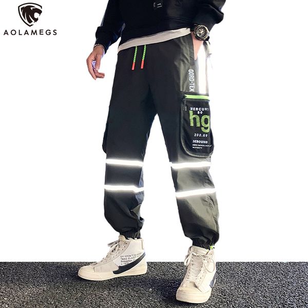 aolamegs reflective pants men fluorescent cargo pants japanese patchwork streetwear high street multi-pocket harem sweatpants, Black
aolamegs reflective pants men fluorescent cargo pants japanese patchwork streetwear high street multi-pocket harem sweatpants, Black