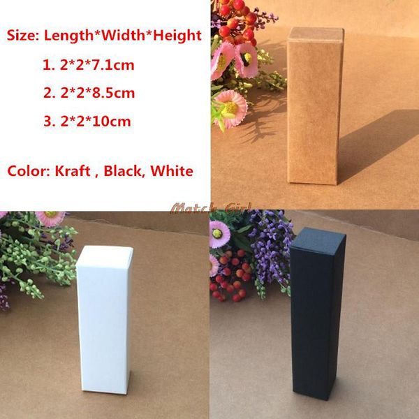 100pcs/lot- 2*2*7.1cm,2*2*8.5cm,2*2*10cm black white kraft paper box for lipstick essential oil perfume sprays sample boxes
100pcs/lot- 2*2*7.1cm,2*2*8.5cm,2*2*10cm black white kraft paper box for lipstick essential oil perfume sprays sample boxes