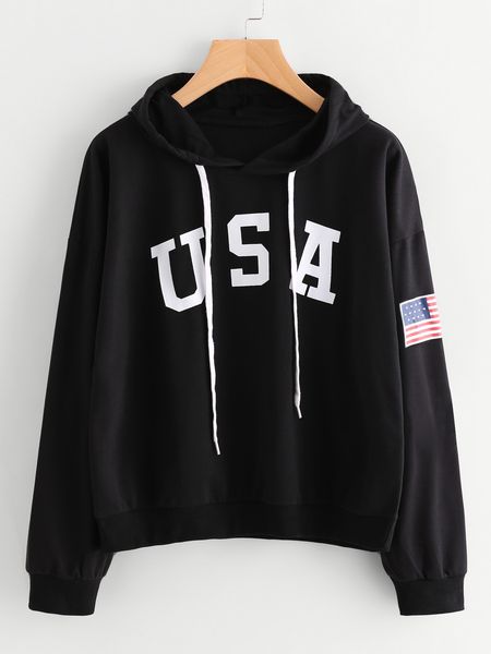 american national flag usa letters hooded hoodies for women teenager casual sweatshirts wear, Black
american national flag usa letters hooded hoodies for women teenager casual sweatshirts wear, Black