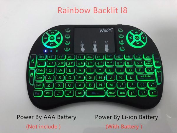 7 colors backlit i8 mini wireless keyboard 2.4ghz english air mouse with touch pad remote control for xbox360 ps4 android tv
7 colors backlit i8 mini wireless keyboard 2.4ghz english air mouse with touch pad remote control for xbox360 ps4 android tv