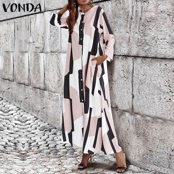 vonda women printed maxi dress 2019 summer boho casual loose o neck long sleeve patchwork holiday dress party vestidos plus size, Black;gray
vonda women printed maxi dress 2019 summer boho casual loose o neck long sleeve patchwork holiday dress party vestidos plus size, Black;gray