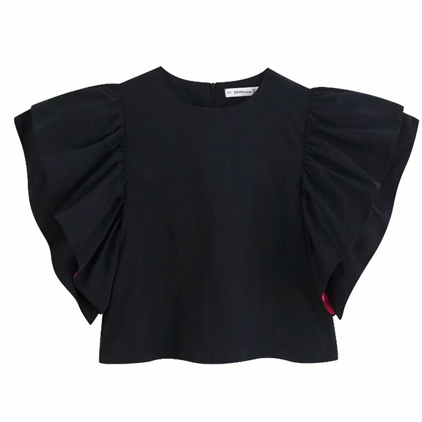 2019 autumn women o neck flare sleeve casual loose blouses ladies stacked ruffles smock shirts black color chemise ls3935, White
2019 autumn women o neck flare sleeve casual loose blouses ladies stacked ruffles smock shirts black color chemise ls3935, White