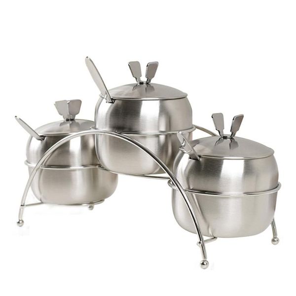 3pcs/set kitchen supplies durable salt sugar storage shape with lid container stainless steel restaurant condiment pot
3pcs/set kitchen supplies durable salt sugar storage shape with lid container stainless steel restaurant condiment pot