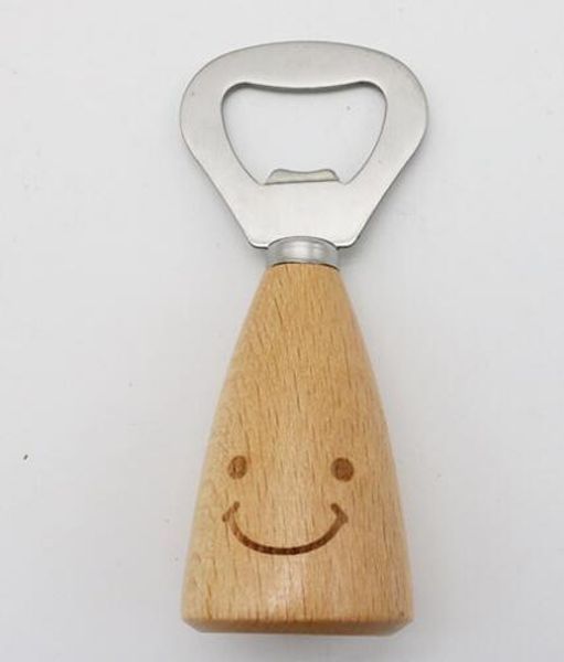 cute smiling face opener wooden handle + stainless steel bottle opener portable beer bottle opener kitchen bar accessories tc190716
cute smiling face opener wooden handle + stainless steel bottle opener portable beer bottle opener kitchen bar accessories tc190716