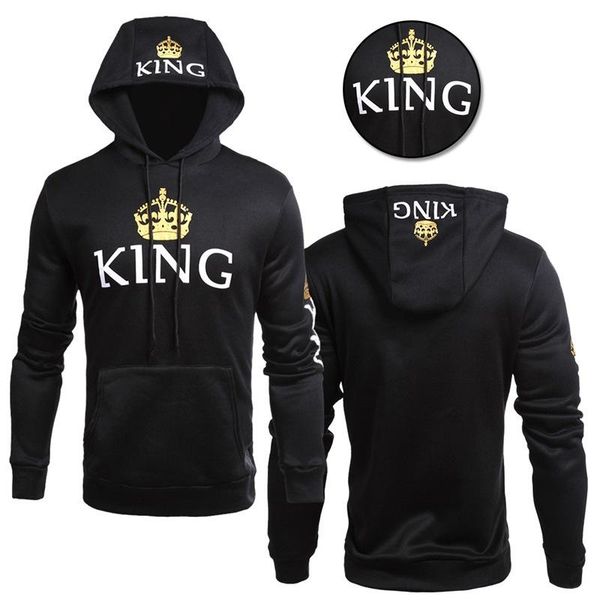 mens женщина любит толстовки пары matching одежды фуфайки queen king пуловеры с капюшоном, Black
mens женщина любит толстовки пары matching одежды фуфайки queen king пуловеры с капюшоном, Black