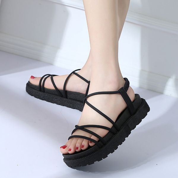 summer gladiator sandals women shoes nice elastic band flat sandals women beach platform casual sandales femme, Black
summer gladiator sandals women shoes nice elastic band flat sandals women beach platform casual sandales femme, Black
