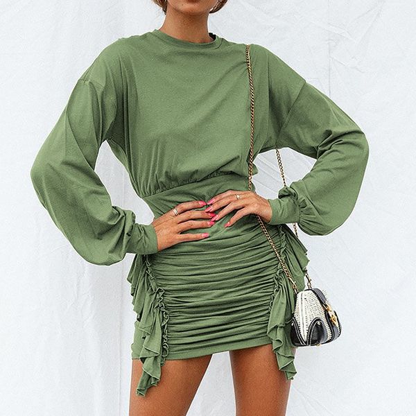 double layers ruched dress women 2019 autumn o neck backless long sleeve pleated bodycon dress party casual, Black;gray
double layers ruched dress women 2019 autumn o neck backless long sleeve pleated bodycon dress party casual, Black;gray