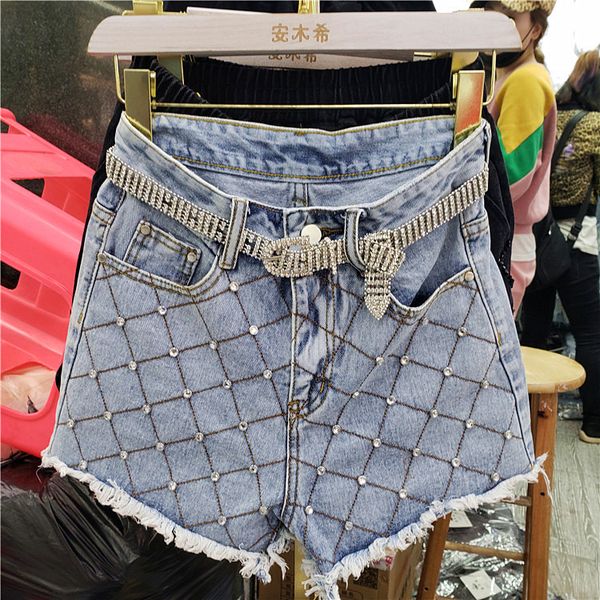 spring / summer pants 2019 women's new diamond beads high waist wide leg denim shorts for women short jeans pants girls, Blue
spring / summer pants 2019 women's new diamond beads high waist wide leg denim shorts for women short jeans pants girls, Blue