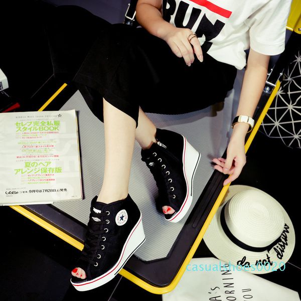 women classic wedges shoes high pumps women casual shoes female height increasing platform women canvas shoes c20, Black
women classic wedges shoes high pumps women casual shoes female height increasing platform women canvas shoes c20, Black