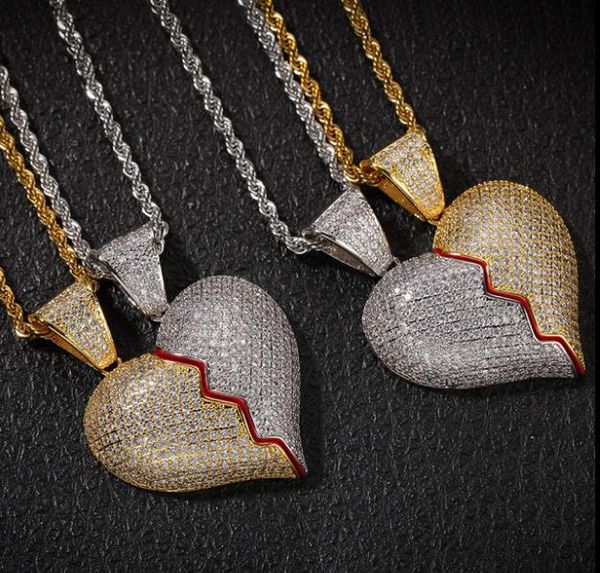 spot hip-hop personality two-and-a-half heartbreak combination pendant copper-zircon-inlaid broken heart-magnetic pendant couple, Silver
spot hip-hop personality two-and-a-half heartbreak combination pendant copper-zircon-inlaid broken heart-magnetic pendant couple, Silver
