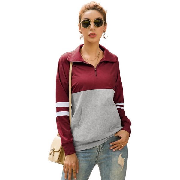 kate kasin women casual long sleeve lapel sweatshirt pullovers woman clothes splice zipper pullover, Black
kate kasin women casual long sleeve lapel sweatshirt pullovers woman clothes splice zipper pullover, Black