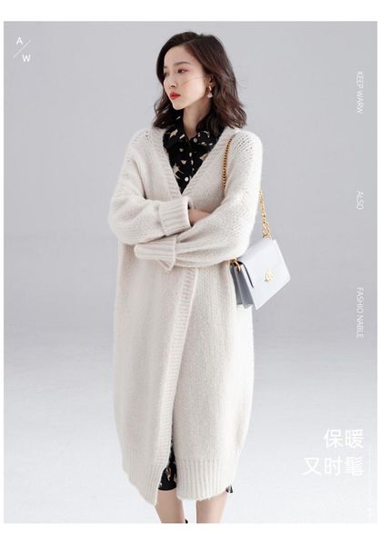 2019 autumn and winter simple solid v-neck long cardigan casual long modal cotton soft and comfortable coat knitted sweater, White
2019 autumn and winter simple solid v-neck long cardigan casual long modal cotton soft and comfortable coat knitted sweater, White