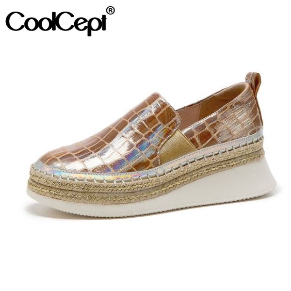 coolcept women wedges shoes real leather casual round toe thick bottom platform shoes women pumps loafers footwear size 34-39, Black
coolcept women wedges shoes real leather casual round toe thick bottom platform shoes women pumps loafers footwear size 34-39, Black