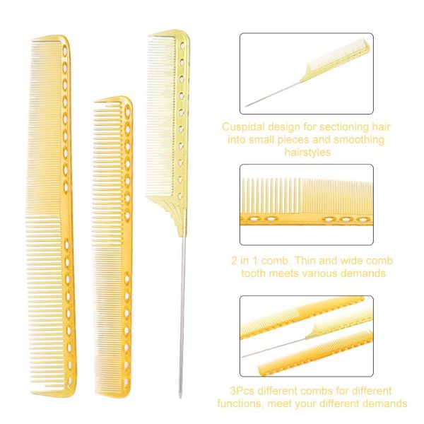 3pcs salon hair combs cuspidal design hairdresser hair sectioning comb plastic cutting brush barber hairdressing combs, Silver
3pcs salon hair combs cuspidal design hairdresser hair sectioning comb plastic cutting brush barber hairdressing combs, Silver