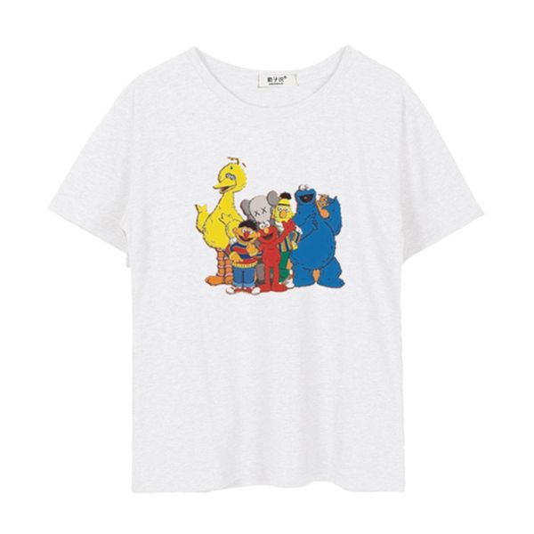 the new spring 2020 cotton women's loose fashion printed round neck short sleeve t-shirt for women sesame street, White
the new spring 2020 cotton women's loose fashion printed round neck short sleeve t-shirt for women sesame street, White